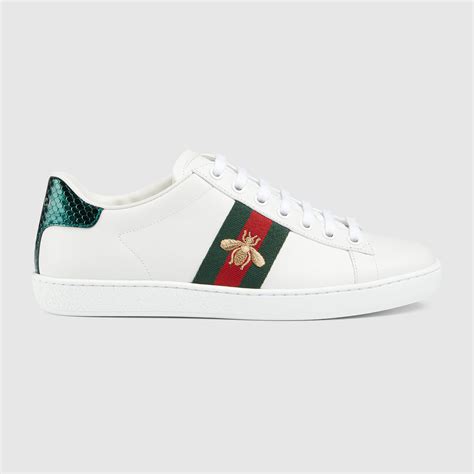 donna gucci sneakers ace in pelle con ayers|gucci ace tennis shoes.